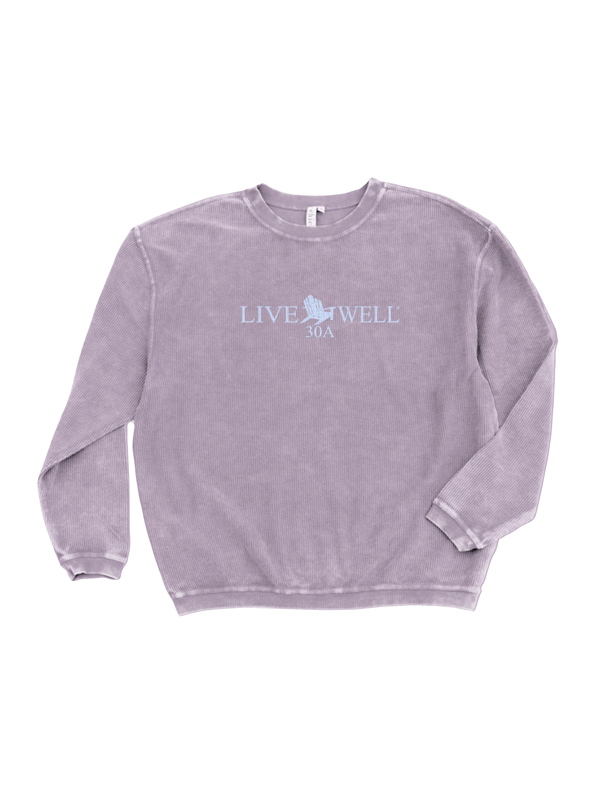Live Well 30A Classic Logo Embroidered Corded Crew Sweatshirt
