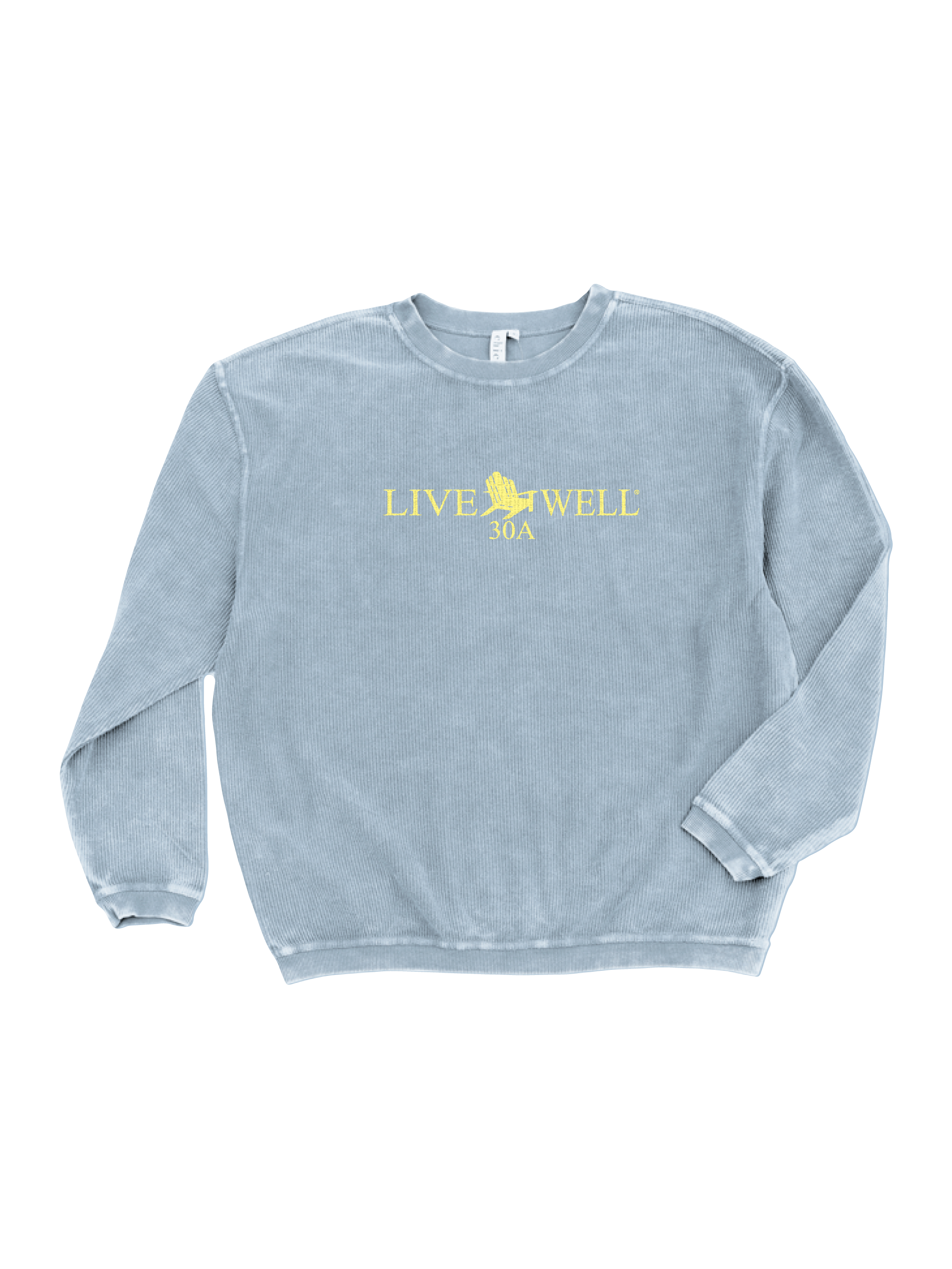 Live Well 30A Classic Logo Embroidered Corded Crew Sweatshirt