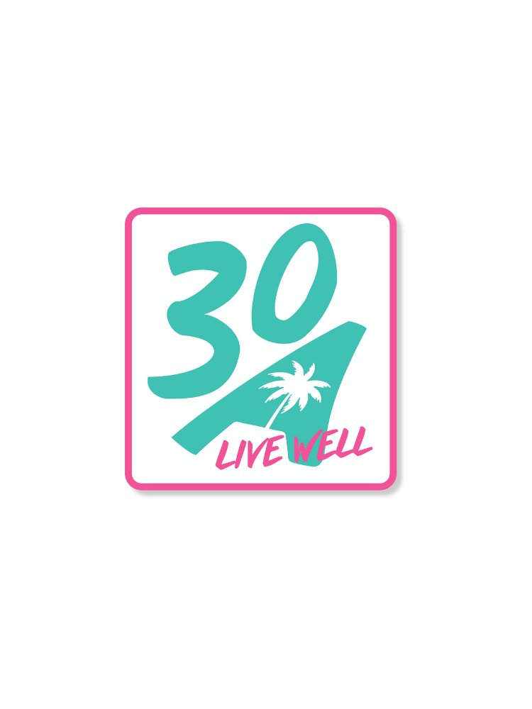 Live Well 30A Palm Patch Sticker