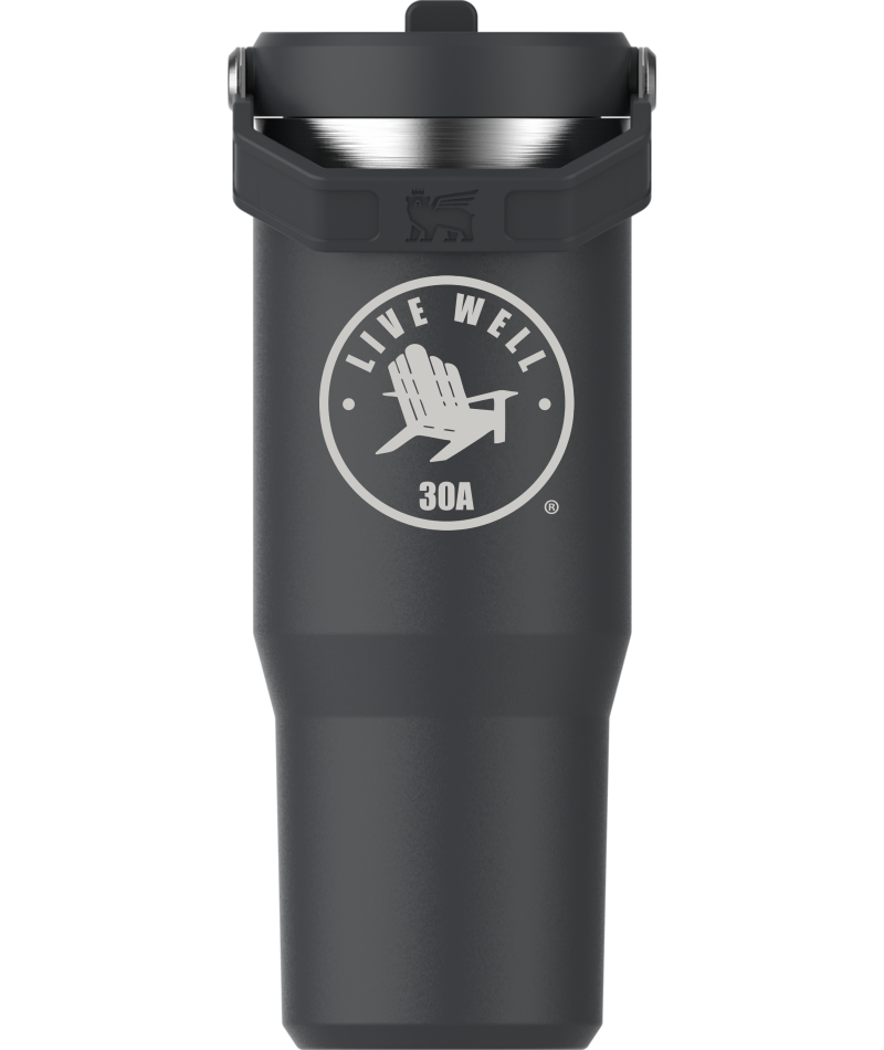 Live Well 30A Circle Logo Etched Stanley IceFlow Flip Straw Tumbler 30oz