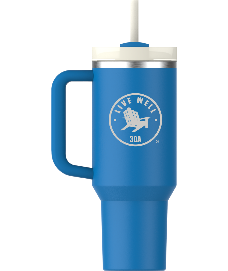 Live Well 30A Circle Logo Etched Stanley Quencher H2.O FlowState™ Tumbler