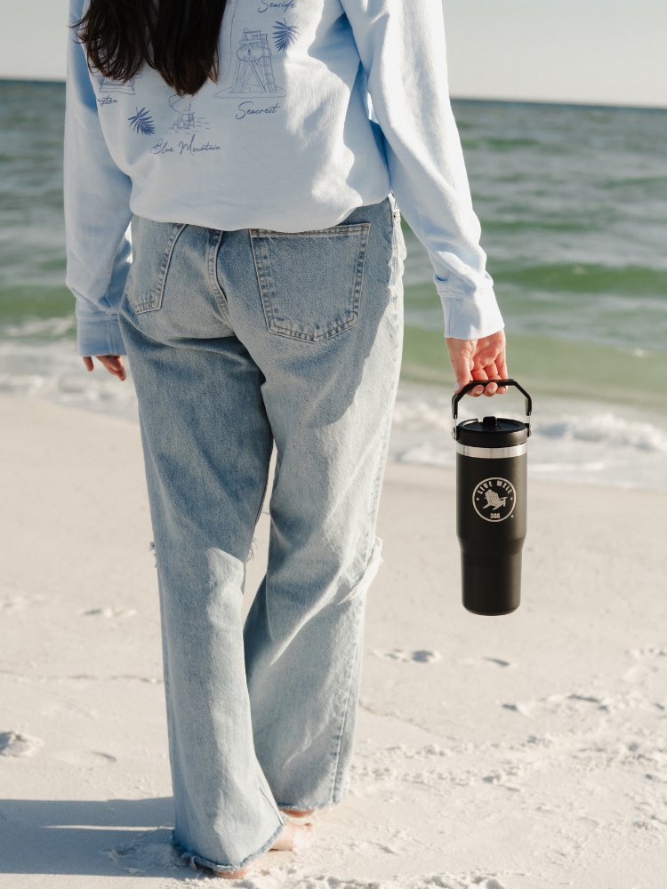 Live Well 30A Circle Logo Etched Stanley IceFlow Flip Straw Tumbler 30oz