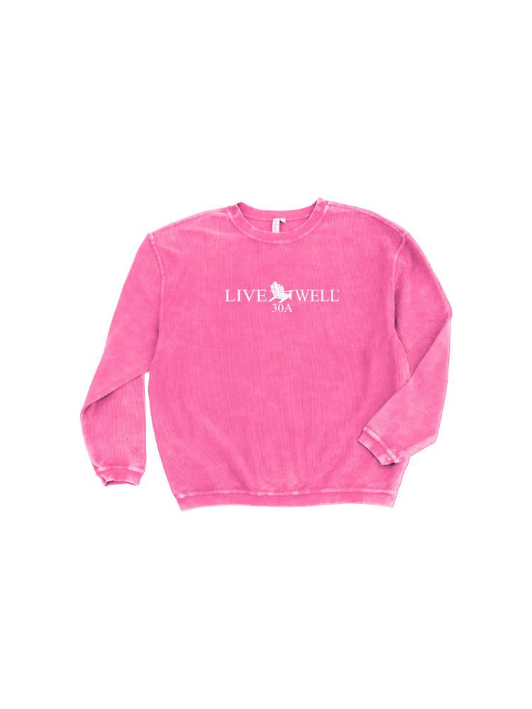 Live Well 30A Classic Logo Embroidered Corded Crew Sweatshirt