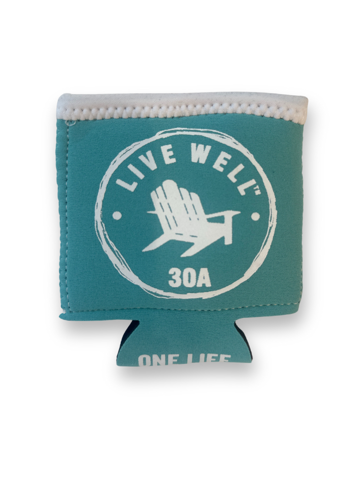 Live Well 30A Vintage Circle Logo Gel Can Cooler