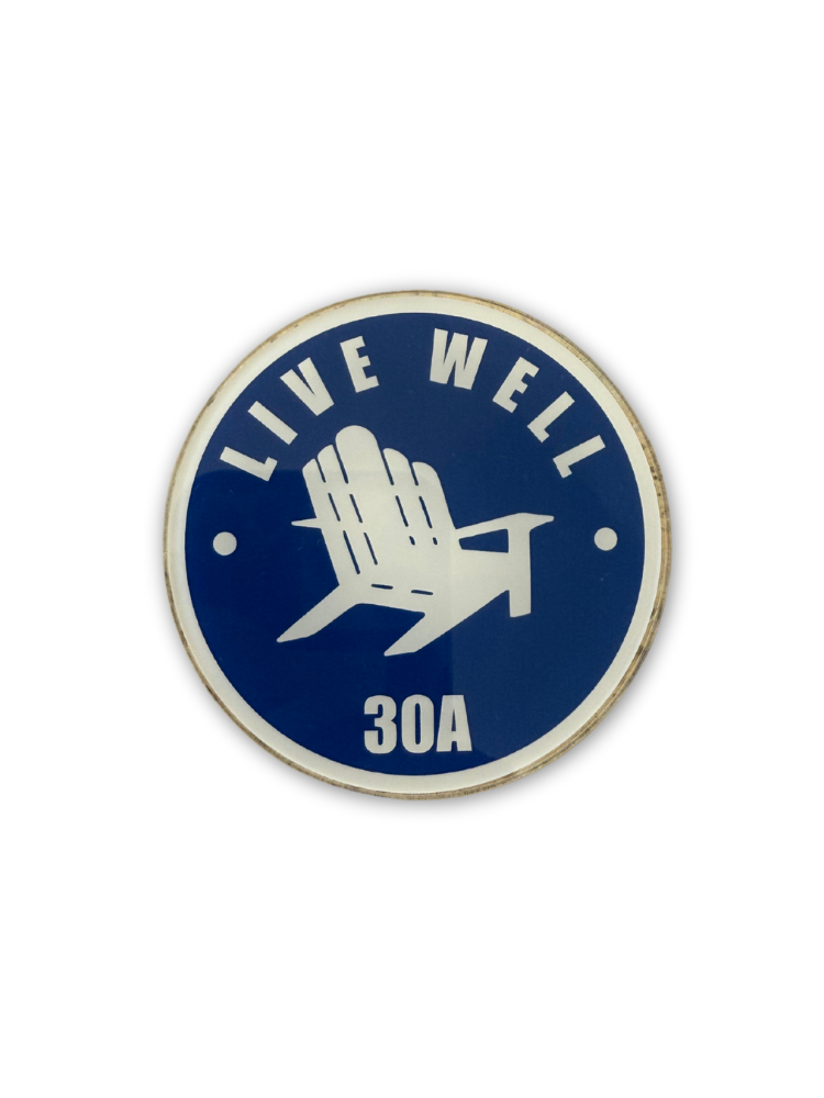 Live Well 30A Circle Logo Acrylic Magnet