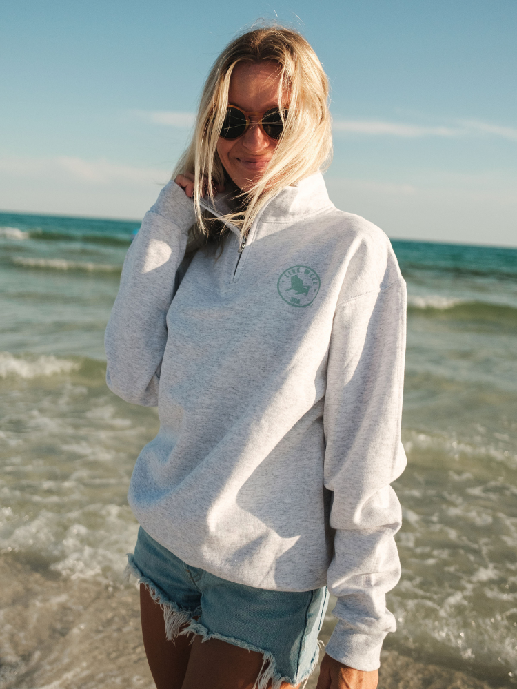 Live Well 30A Circle Logo Quarter Zip Sweatshirt