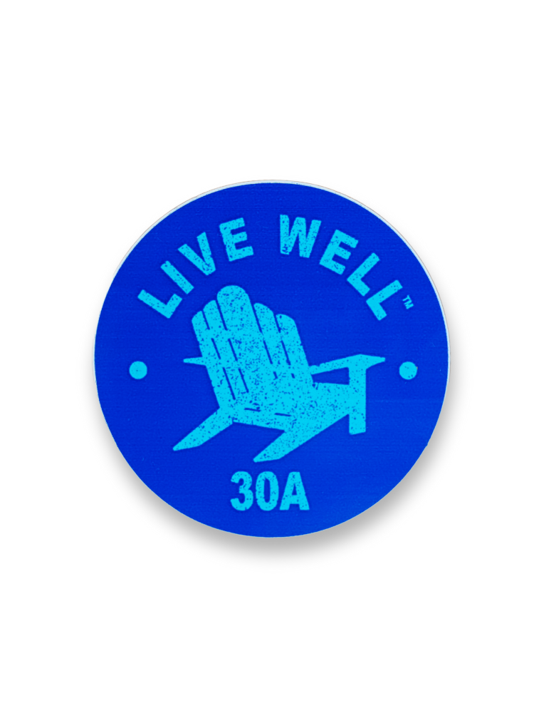 Live Well 30A Circle Logo Sticker