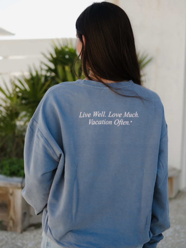 Live Well 30A Classic Logo Comfort Colors Lightweight Sweatshirt