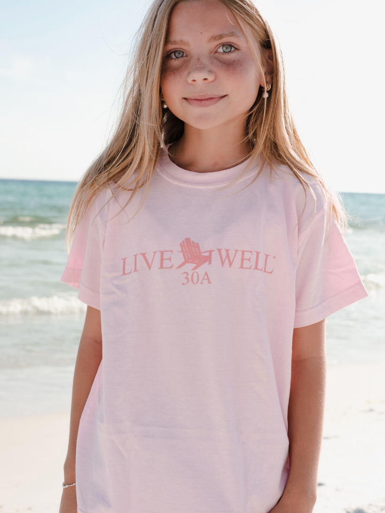 Live Well 30A Classic Logo Comfort Colors Youth T-Shirt