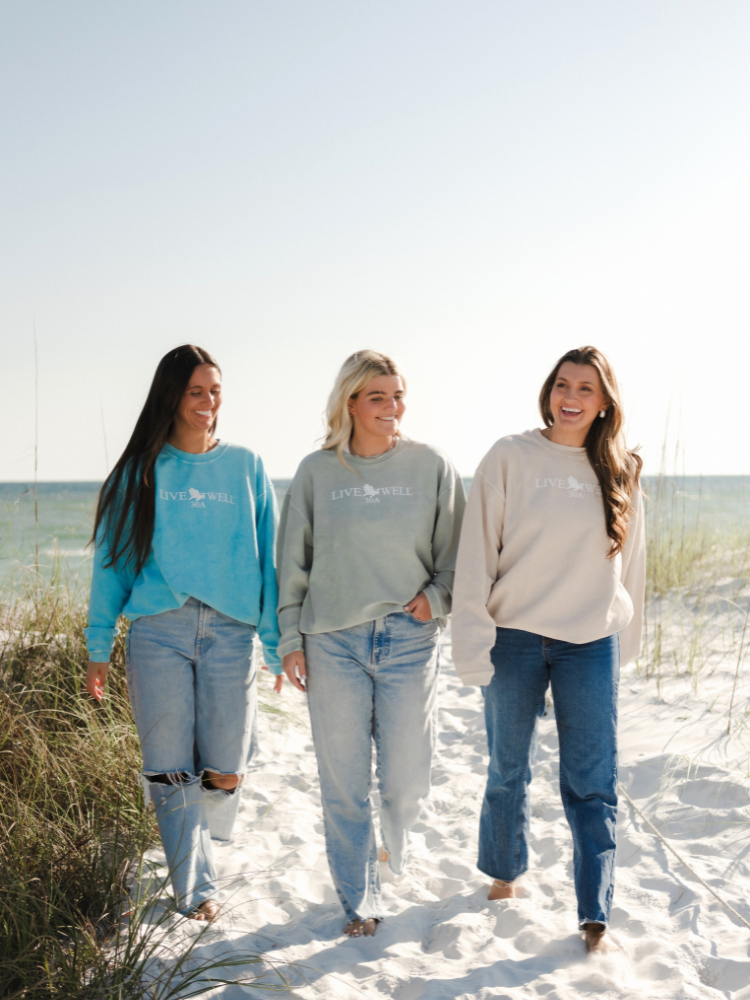 Live Well 30A Classic Logo Corded Crew Sweatshirt