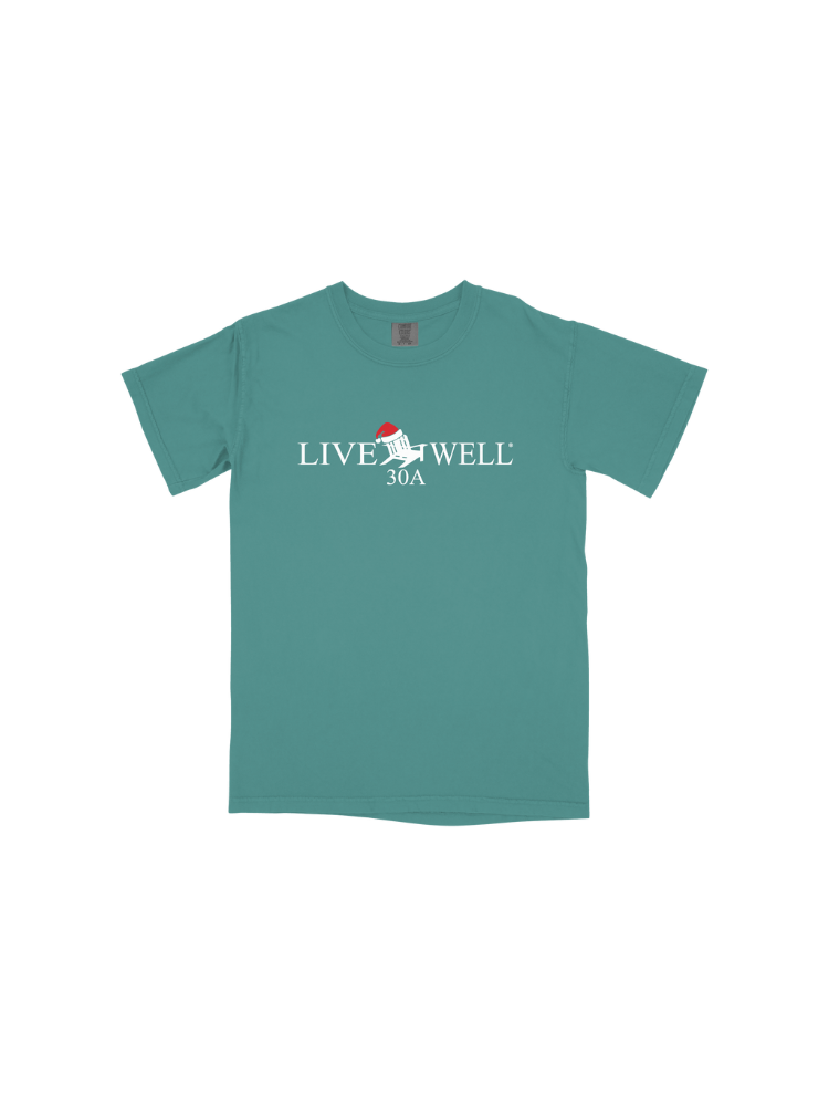 Live Well 30A Classic Logo Santa Hat Youth T-Shirt