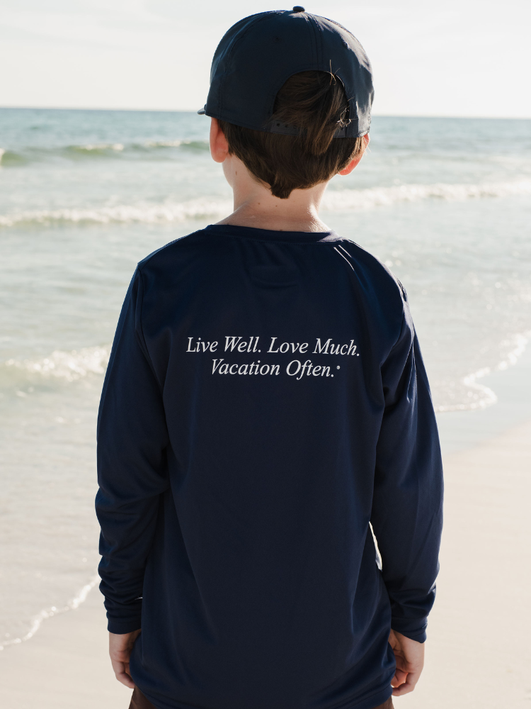 Live Well 30A Classic Logo Youth Sun Long Sleeve T-Shirt