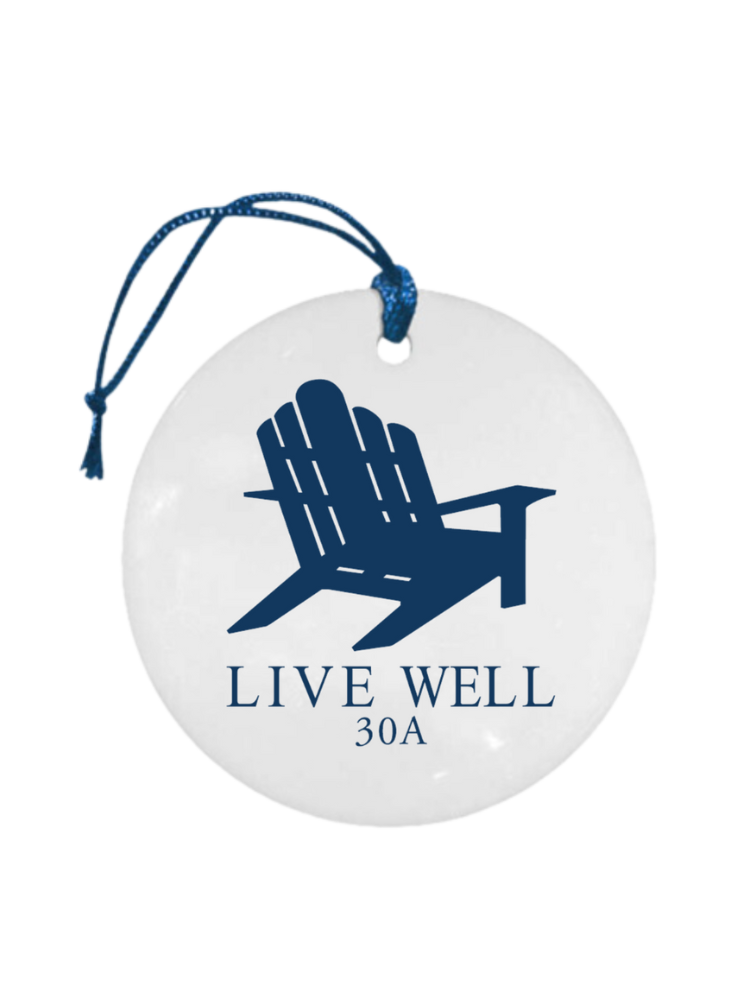 Live Well 30A Stacked Logo Ceramic Ornament