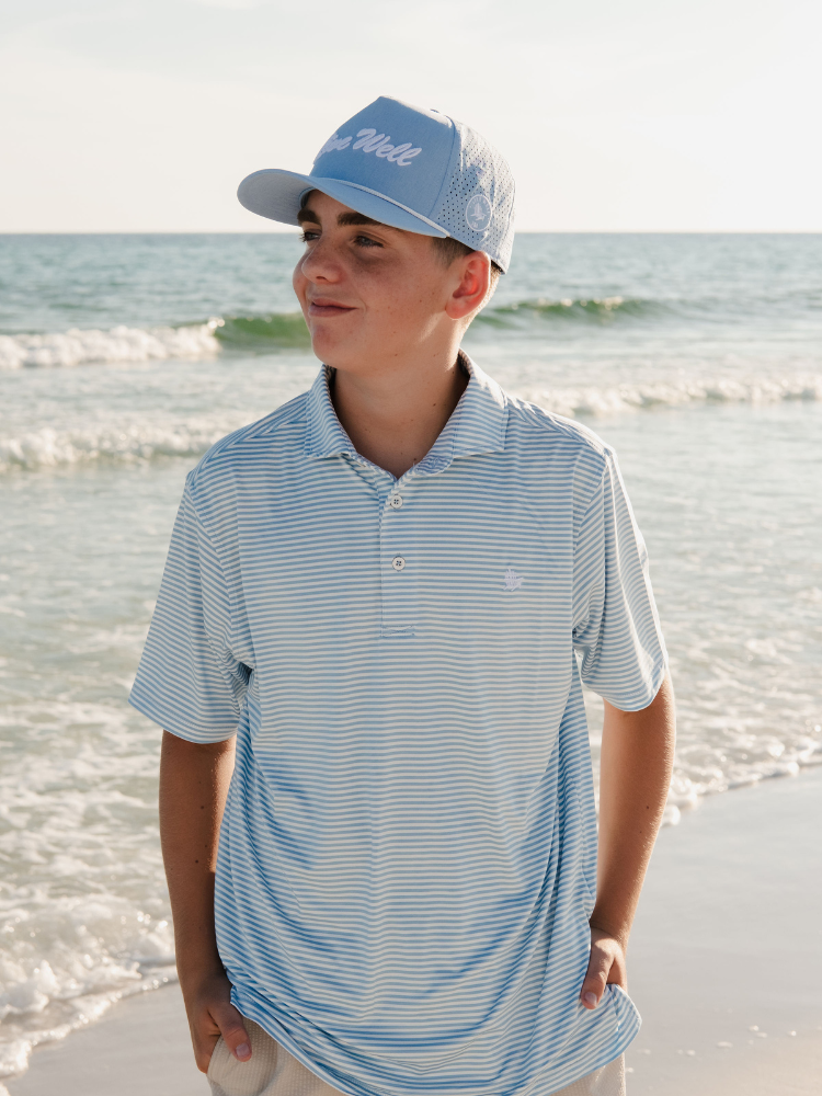 Live Well Chair Embroidered Striped Polo