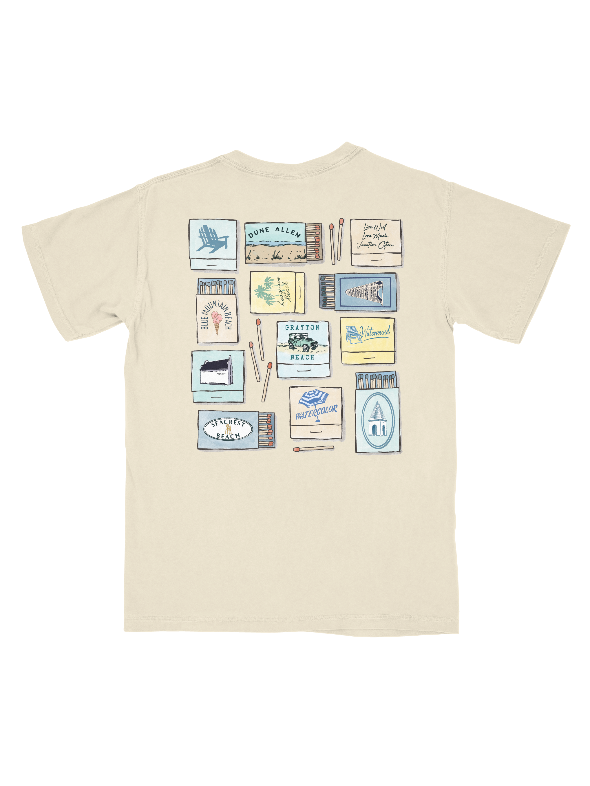 Live Well Watercolor Matchbook Pocket T-Shirt