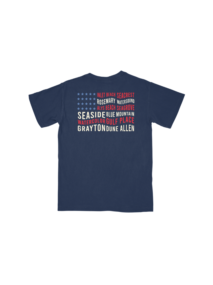 Summer Town American Flag Pocket T-Shirt